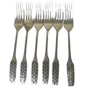 Vintage Viners 'Shape' Dessert or Starter Forks Stainless Steel Set of 6